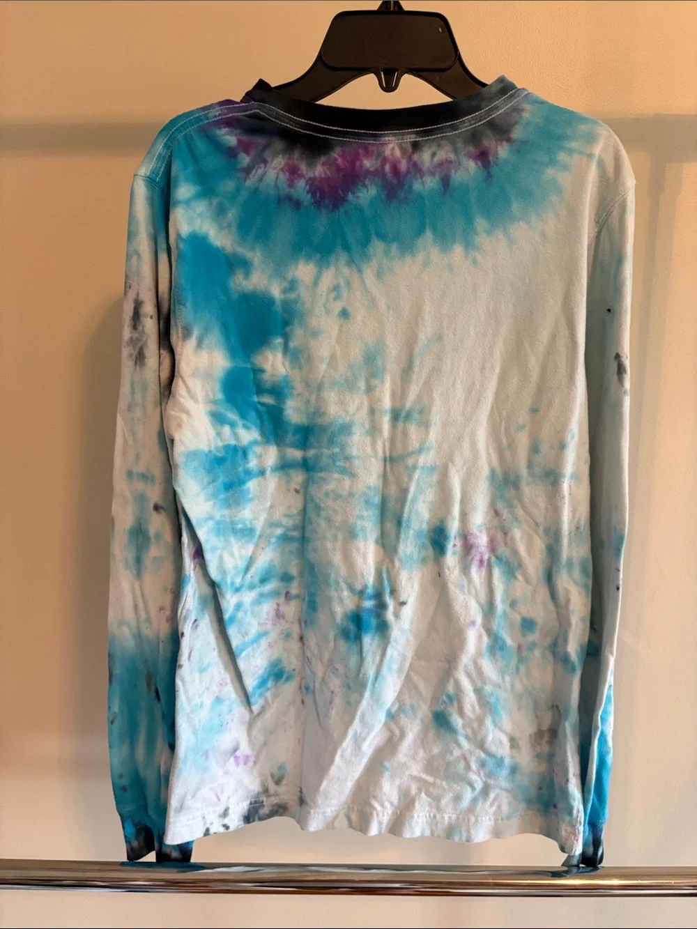 George Tie-Dye Long Sleeve Tee in Blue, Purple, Black
